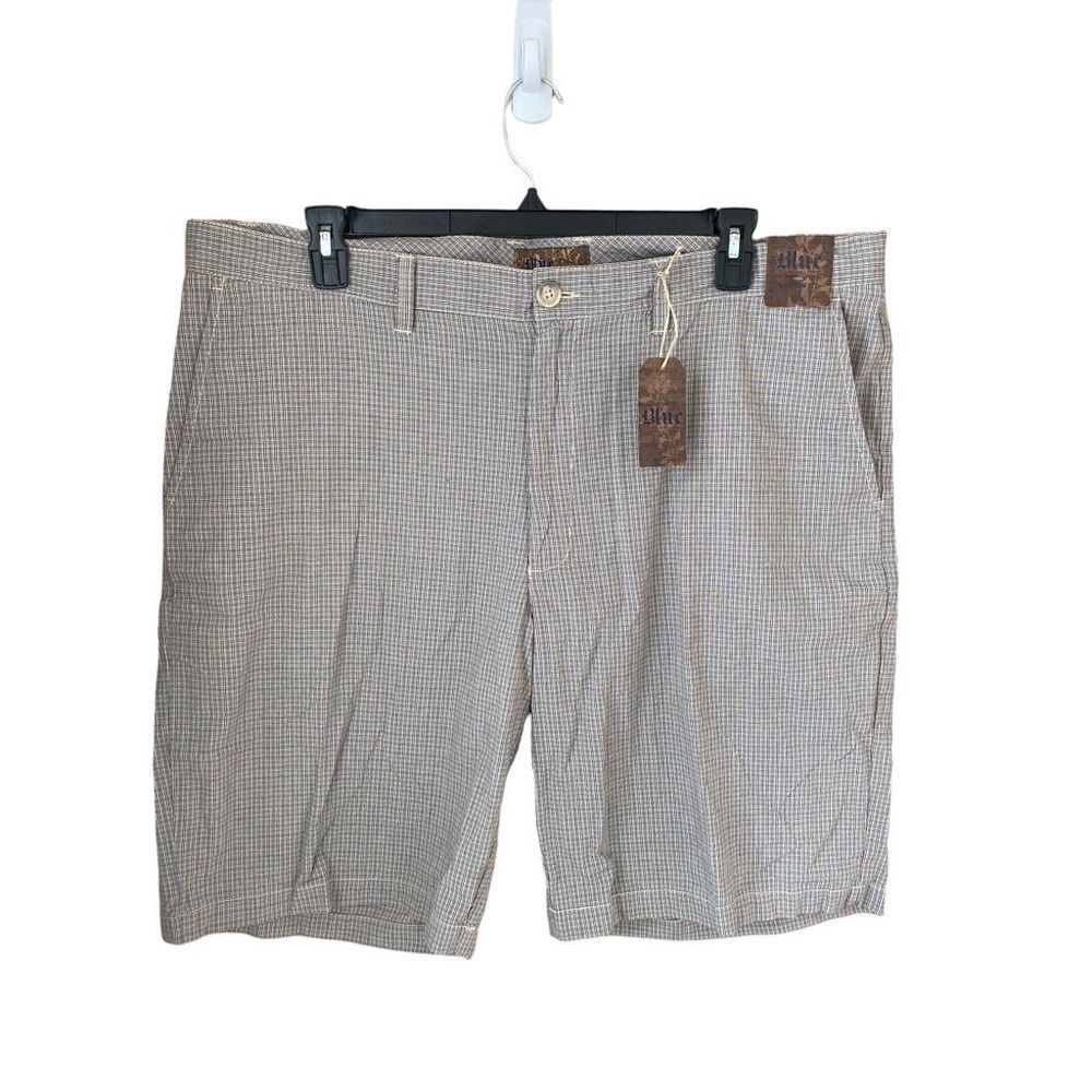 Blue mens size 42 shorts modern fit plaid NWT